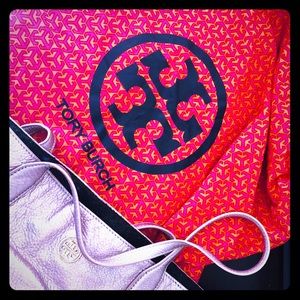 Authentic Tory Burch Metallic Pink Michelle Tote